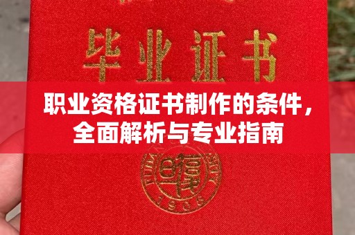 崇明职业资格证书制作的条件，全面解析与专业指南
